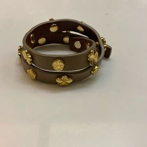 Tory Burch Double Wrap Logo Stud Bracelet